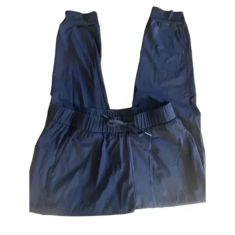Versatile Navy Blue‎ Drawstring Joggers Athleisure Comfort Pants F21